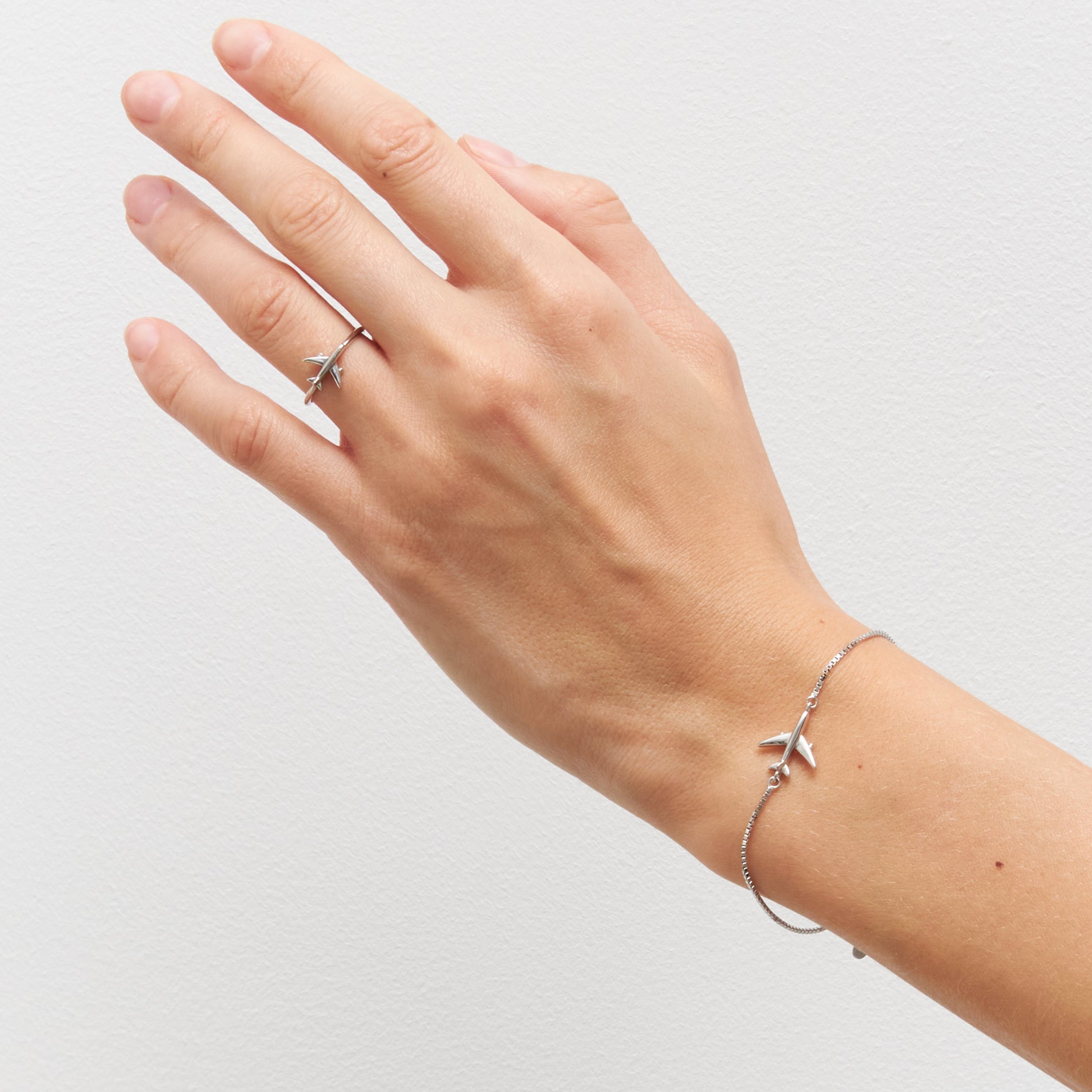 Silver Airplane Ring